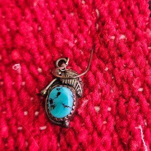 single silver turquoise earring